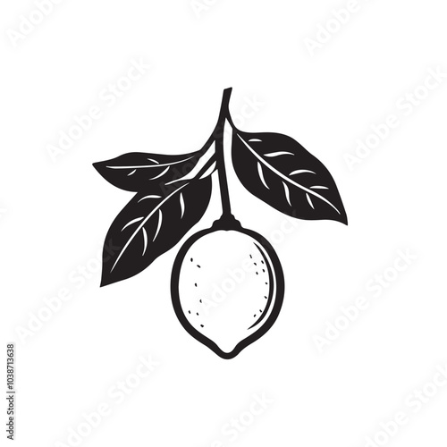 Lemons In cartoon, hand-drawn flat style. image for social media, websites and UI. Isolated 2D vector design in logo, icon, sketch style, simple line vector, single color. AI Generative Art.