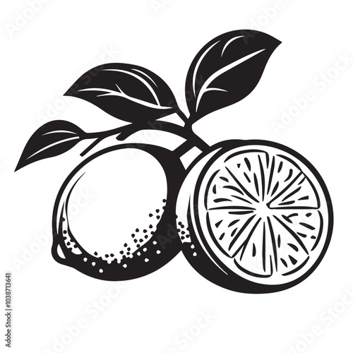 Lemons In cartoon, hand-drawn flat style. image for social media, websites and UI. Isolated 2D vector design in logo, icon, sketch style, simple line vector, single color. AI Generative Art.