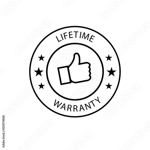 Lifetime Warranty Badge Vector Isolated on White Background
