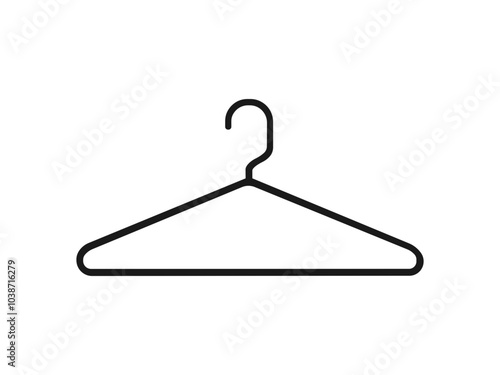 Сlothes hanger silhouettes. Hanger icons. Coat Hanger symbols. Clothes hanger icon. Set of clothes hanger vector icons. Vector illustration. vector illustration on white background.
