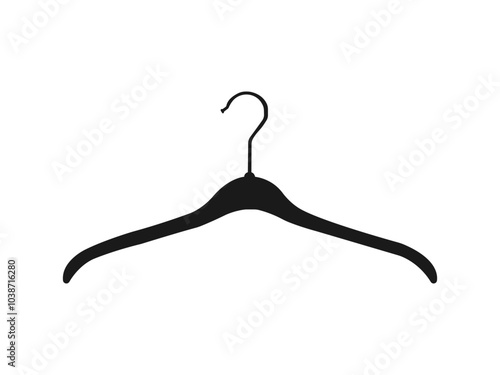 Сlothes hanger silhouettes. Hanger icons. Coat Hanger symbols. Clothes hanger icon. Cloth hanger, coat or clothes rack icon symbol vector in flat style. vector illustration on white background.