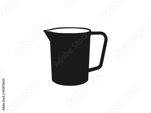 Measuring cup icon vector. measuring beaker icon symbol in line and flat style. Measuring cup with pour spout, handle. Outline icon of kitchen utensils. vector illustration on white background.
