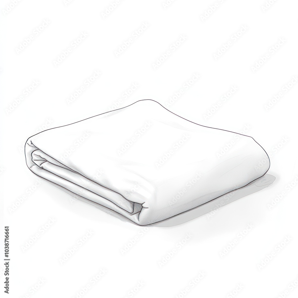A neatly folded white blanket, ideal for warmth and comfort. A neatly folded white blanket, ideal for warmth and comfort.
