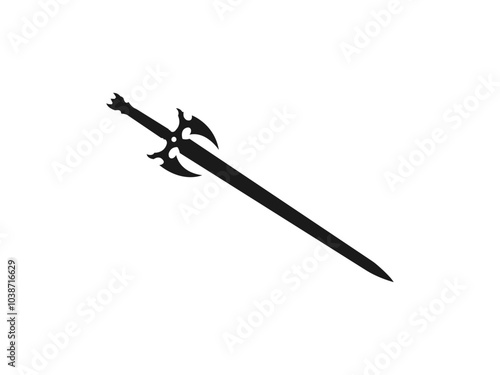 Swords silhouettes. Vector illustration. Swords vintage flat vector icon collection set silhouette. Medieval knight swords silhouette. flat vector icon. vector illustration on white background.
