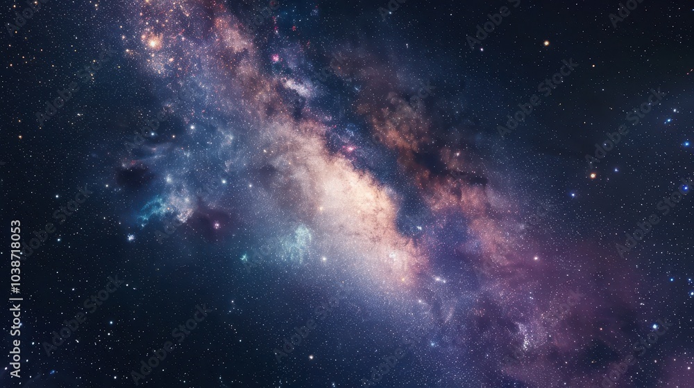 Fototapeta premium Explore the stunning beauty of Cepheus, a captivating region filled with vibrant stars and cosmic clouds, visible in the night sky