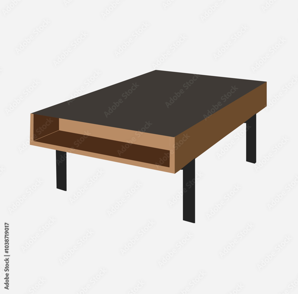 modern table illustration on white background modern table illustration on white background