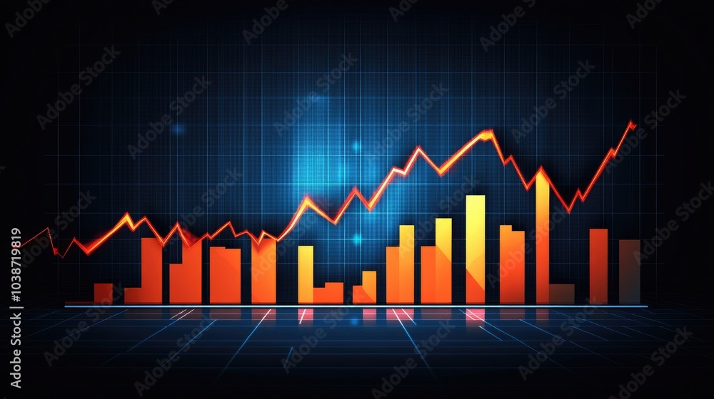 Abstract Financial Market Data Visualization Concept Abstract Financial Market Data Visualization Concept