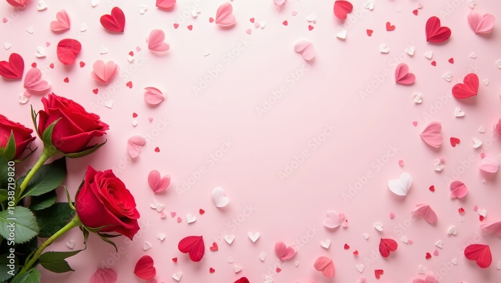 Romantic heart pattern with roses for Valentines Day Romantic heart pattern with roses for Valentines Day