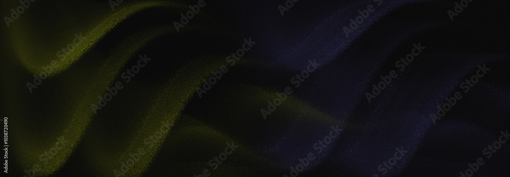 Obraz premium Chaotic grainy waves. Detailed grainy texture. Dark green grassy retro color with a hint of purple.