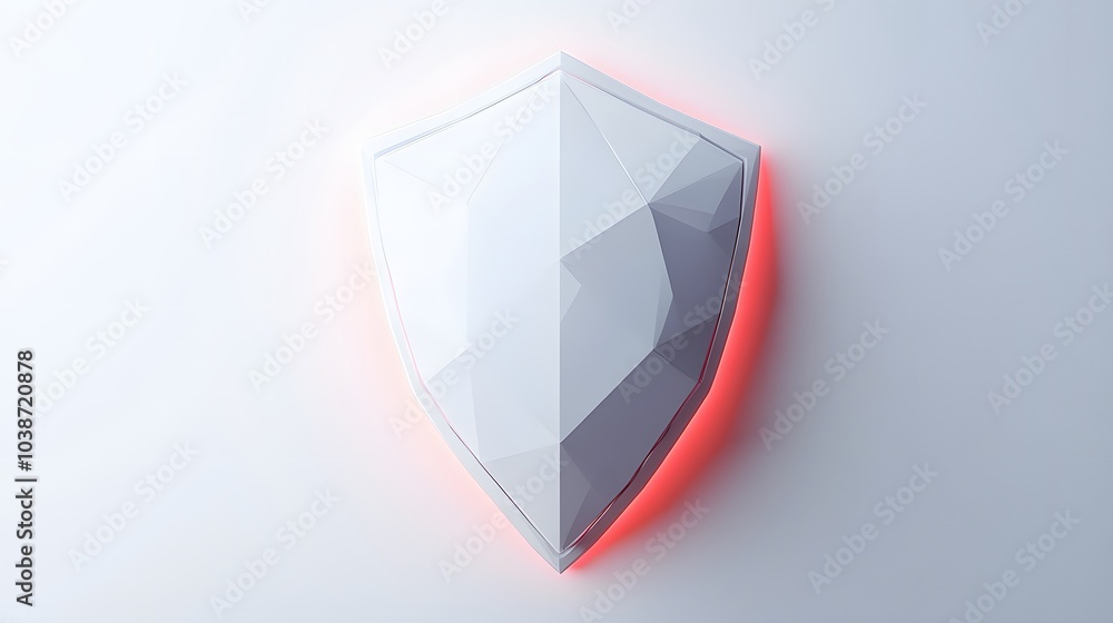 Cyber security safety shield in minimalistic style. 3d vector illustration. white background
Cyber security safety shield in minimalistic style. 3d vector illustration. white background