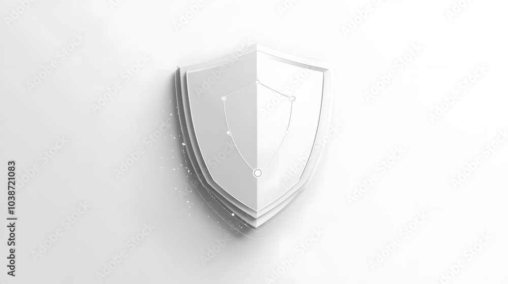Cyber security safety shield in minimalistic style. 3d vector illustration. white background
Cyber security safety shield in minimalistic style. 3d vector illustration. white background