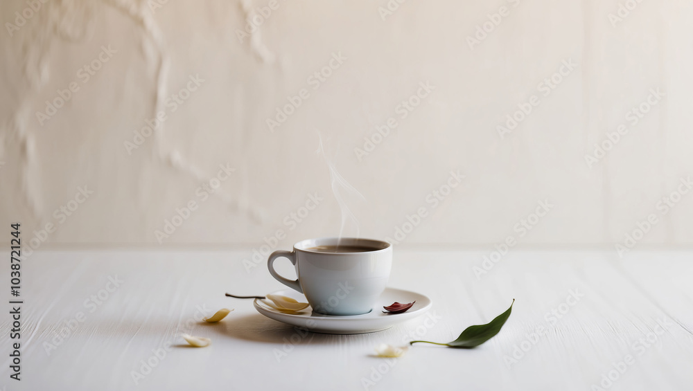 A cup of morning coffee. A cup of morning coffee.