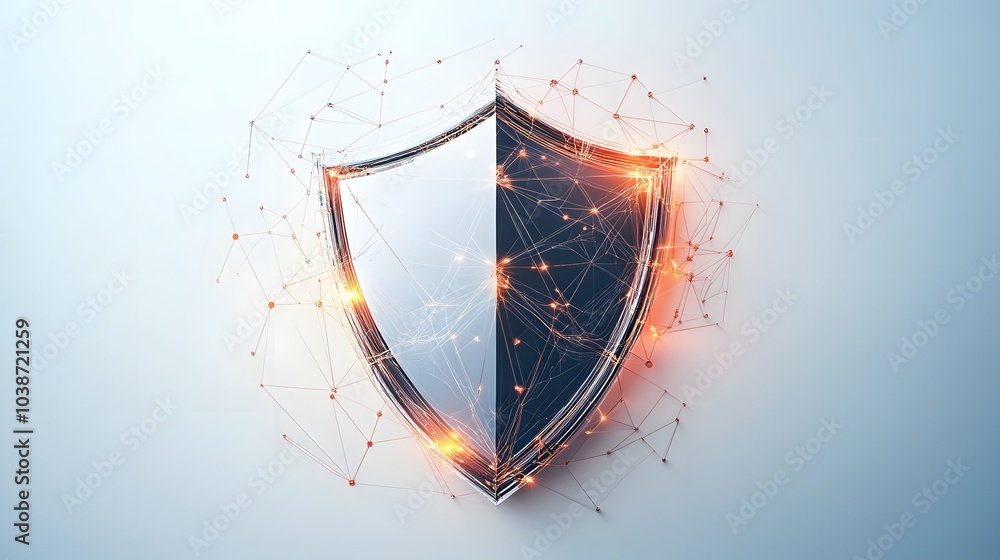 Cyber security safety shield in minimalistic style. 3d vector illustration. white background
Cyber security safety shield in minimalistic style. 3d vector illustration. white background