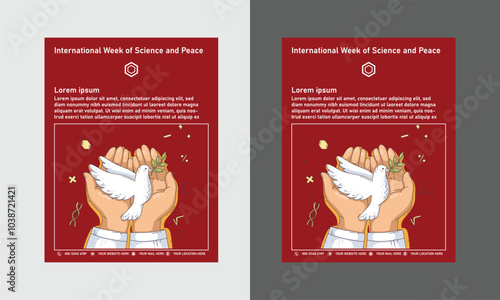 Simple flat victor International Week of Science and Peace design