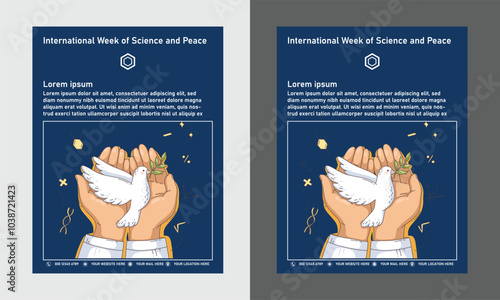 Simple flat victor International Week of Science and Peace design