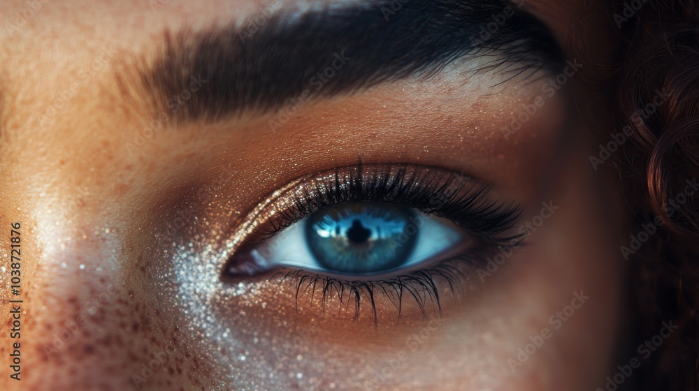Close-Up of Beautiful Eye with Striking Blue Color