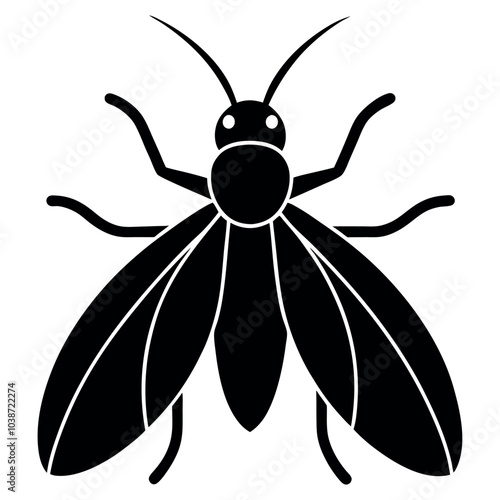 Insect silhouette image vector illustration.
