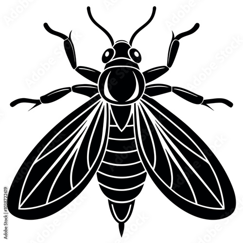 Insect silhouette image vector illustration.

