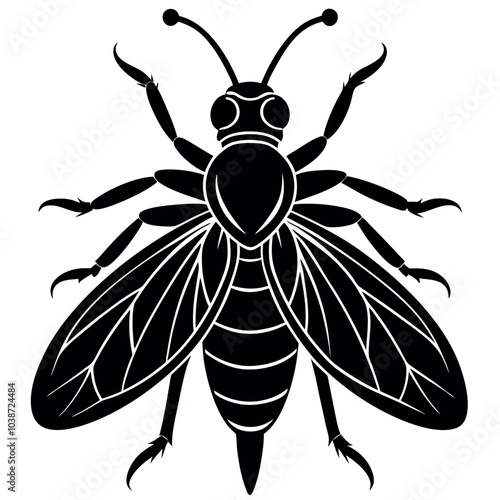 Insect silhouette image vector illustration.
