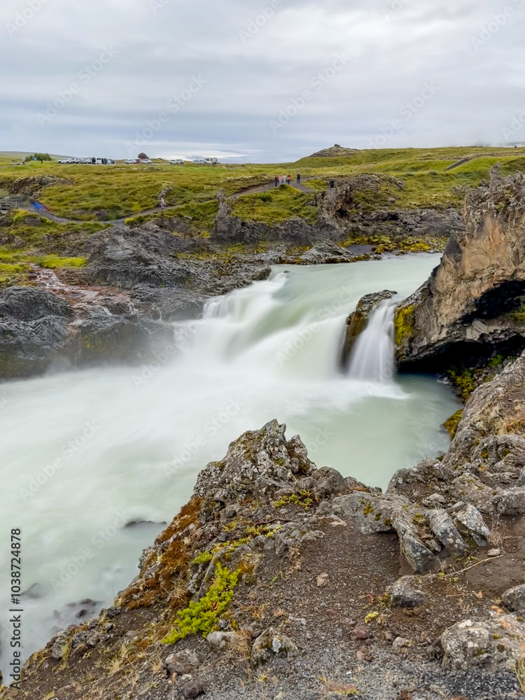 Akureyri, Iceland - August 9, 2024: Godafoss Falls in the region outside of Akureyri, Iceland
Akureyri, Iceland - August 9, 2024: Godafoss Falls in the region outside of Akureyri, Iceland