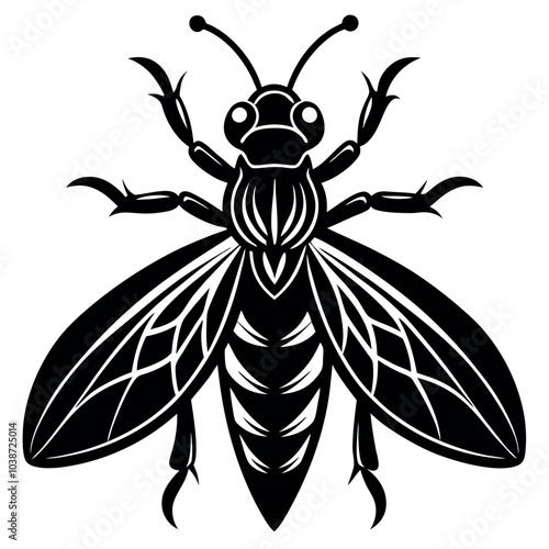 Insect silhouette image vector illustration.
