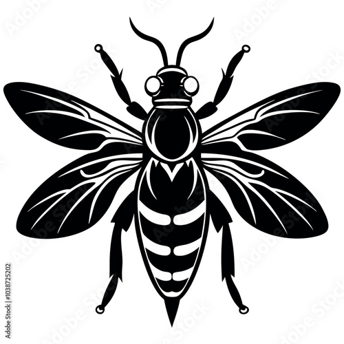 Insect silhouette image vector illustration.

