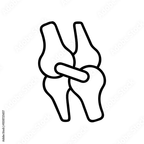 Joint Icon in Minimalist Style, Black Outline, Modern Design
