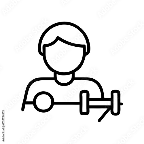 Icon of a personal trainer in black outline representing fitness and coaching