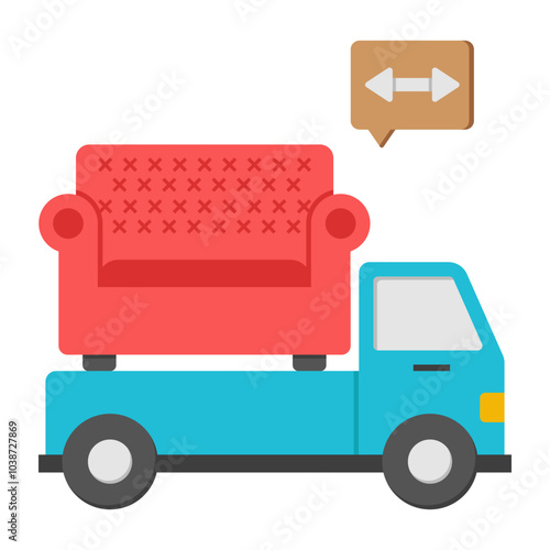 A beautiful design icon of sofa shifting 

