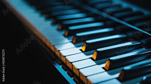Wallpaper Mural Close-up of piano keys, showcasing elegant design and rich textures. Torontodigital.ca