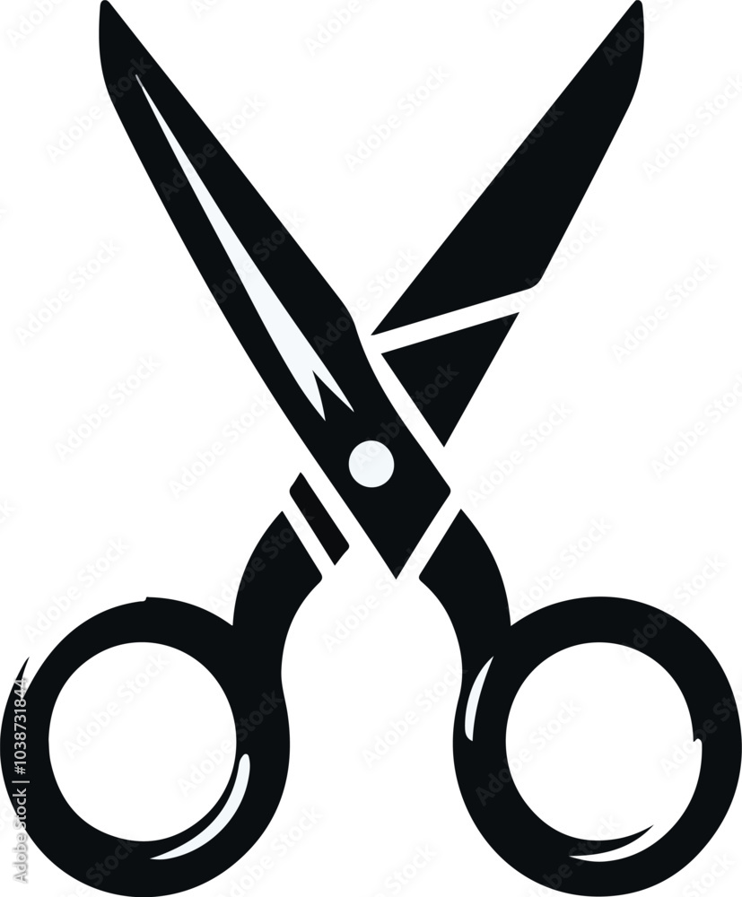 Scissor icon. Black scissor icon isolated on white background. Scissor symbol. Vector illustration Scissor icon. Black scissor icon isolated on white background. Scissor symbol. Vector illustration