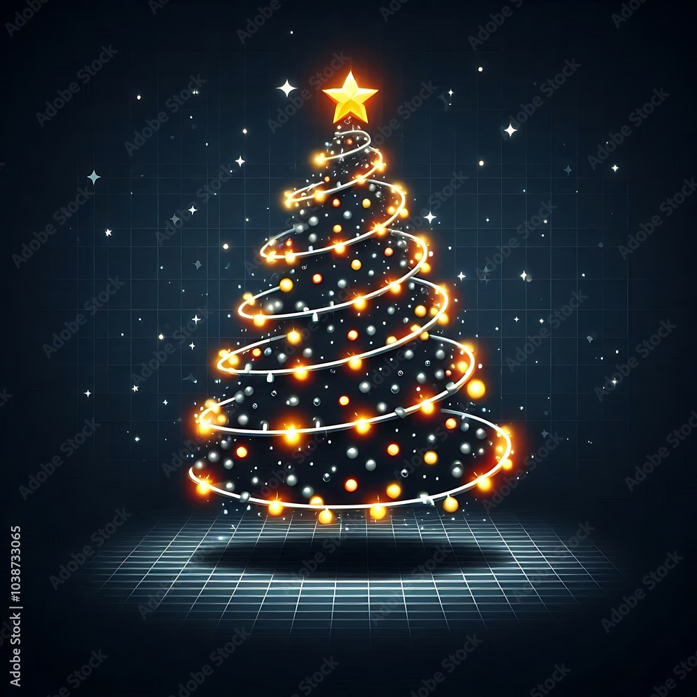 A beautiful Christmas tree with lots of glowing christmas light. A beautiful Christmas tree with lots of glowing christmas light.