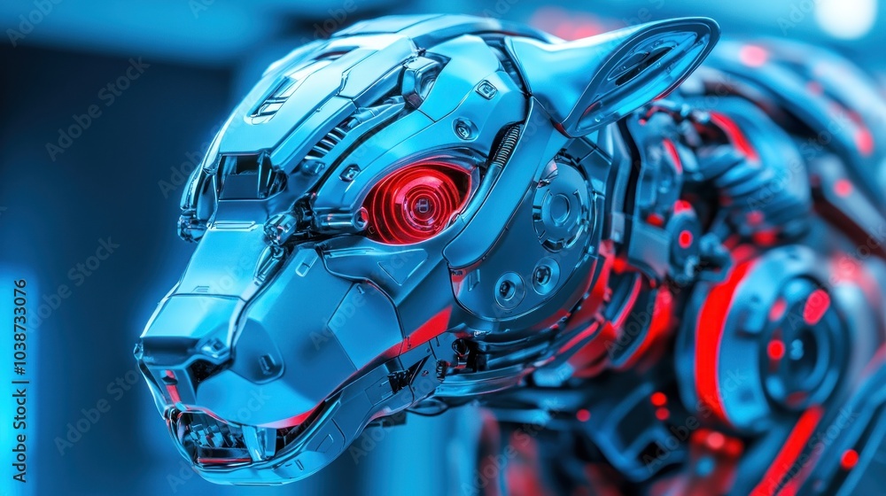 Fototapeta premium Cybernetic Canine: A Glimpse into the Future of Technology