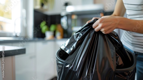 Woman Taking Out Trash