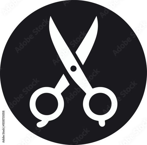 Scissor icon. Black scissor icon isolated on white background. Scissor symbol. Vector illustration