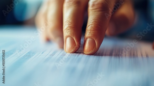 Wallpaper Mural Close up of a finger pointing at a document Torontodigital.ca