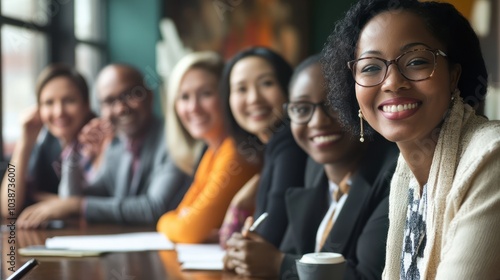 Wallpaper Mural Smiling group of diverse businesspeople having a boardroom meeting together Torontodigital.ca