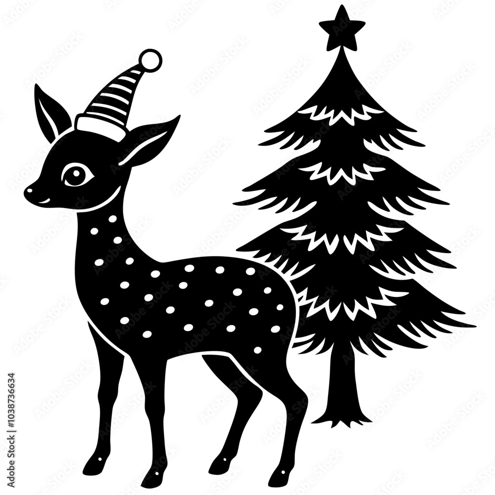 set of deer silhouettes set of deer silhouettes