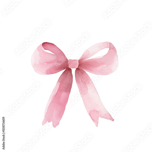 Delicate pink watercolor bow perfect for gift wrapping, invitations, and creative designs. Adds charm and elegance to any project.