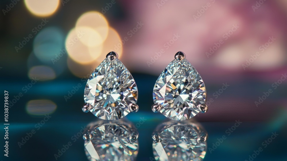 Elegant Diamond Earrings with Sparkling Reflection Elegant Diamond Earrings with Sparkling Reflection