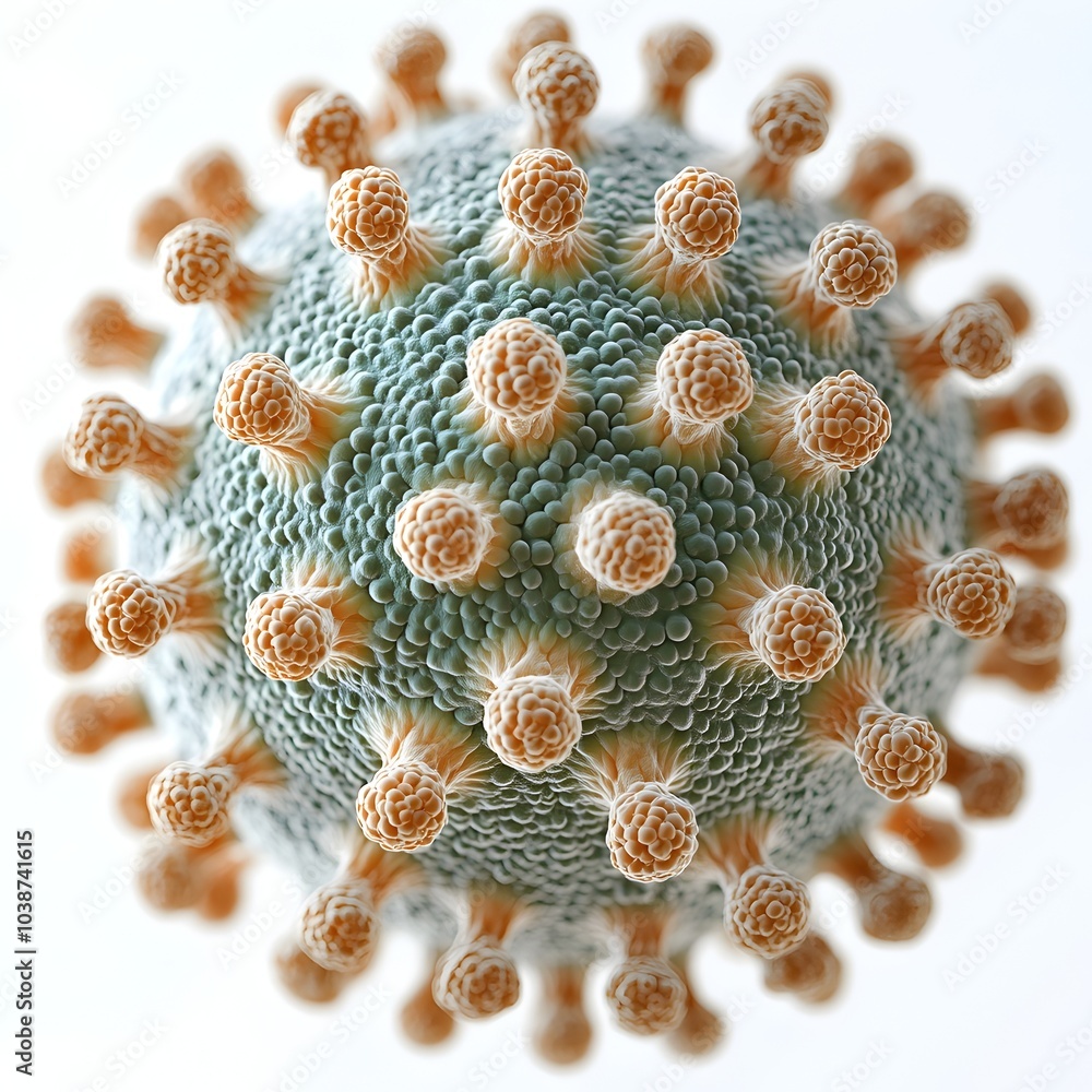Macro Shot of a Detailed Virus or Bacteria on White Background Macro Shot of a Detailed Virus or Bacteria on White Background