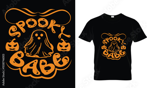 SPOOKY BABE T SHIRT DESIGN TAMPLET  photo