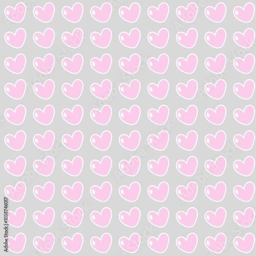 Cute love icons light gray background