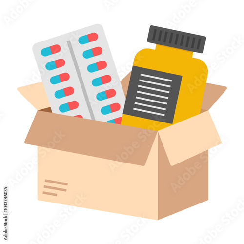 A trendy design icon of medicine box

