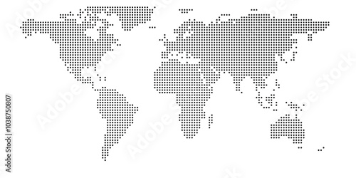 pixel dotted world map