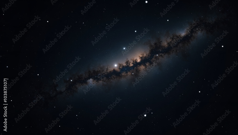 Fototapeta premium Starry galaxy with twinkling stars and nebula clouds in background