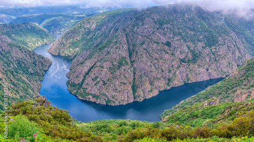 The Sil River as it passes through the Ribeira Sacra in Orense, Galicia.