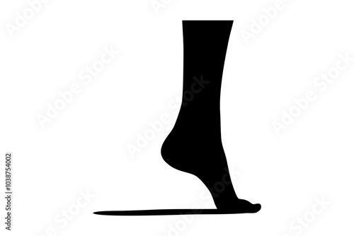Footprint, silhouette, foot, toes, sole, barefoot, podiatry, orthopedics, stride, gait, walking, stepping, imprint, track, trace, mark, impression, shape, outline, human, anatomy, body part, black, wh