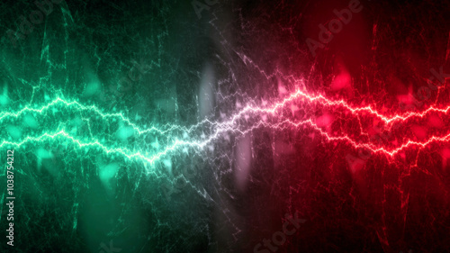 Red and red blue electrical lightning background