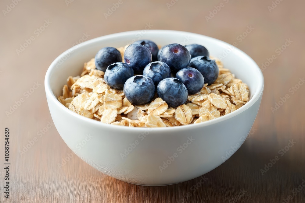 Energizing oatmeal served with juicy blueberries. Energizing oatmeal served with juicy blueberries.